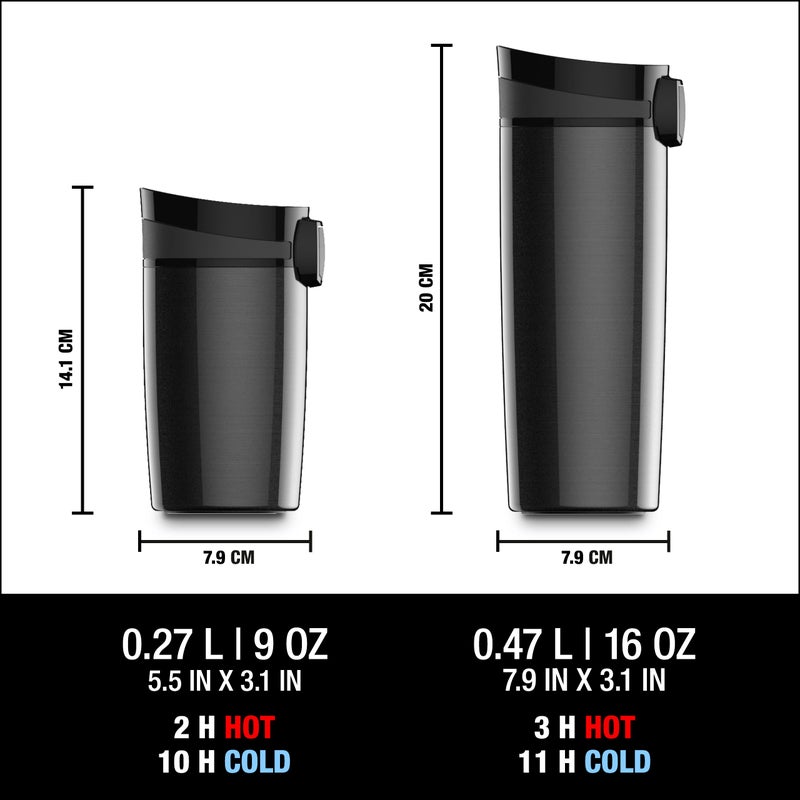 Sigg - Insulated Coffee Cup - Travel Mug Miracle Black - Hot & Cold. Leakproof. BPA Free - 18/8 Stainless Steel - 16 Oz - Image 5